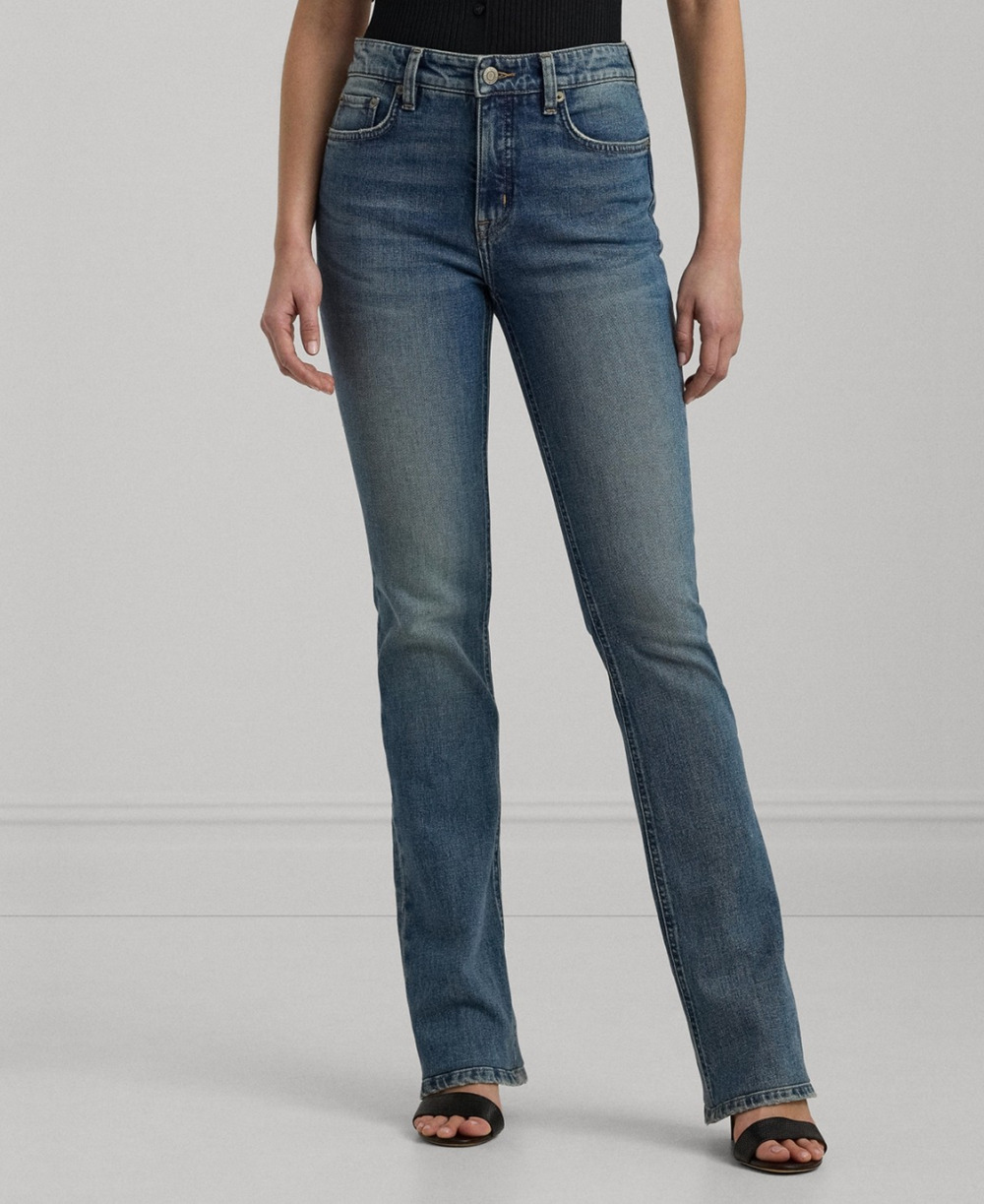 Lauren Ralph Lauren Women High Rise Boot Jeans Dusk Indigo Wash Size 8/29X32.5